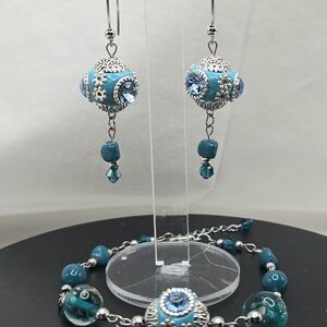 Elegant Silver and Blue Jewelry Set